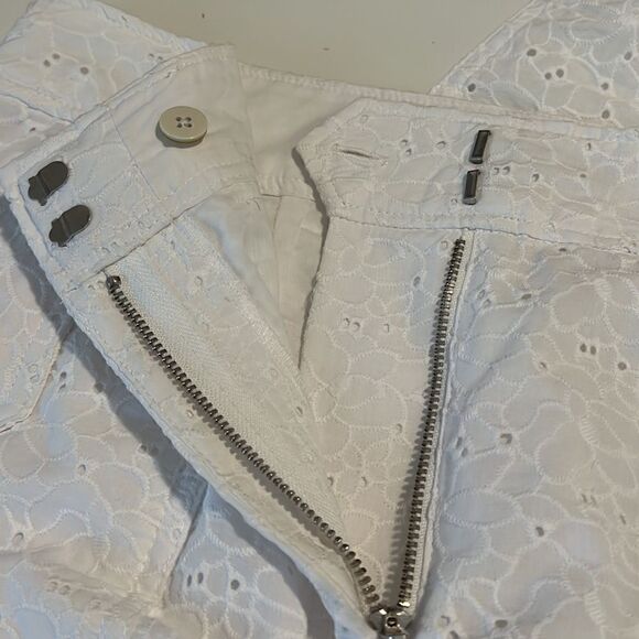 Derek Lam 10 Crosby Mila White Eyelet Cargo Utility Pants Size 8 - Picture 8 of 13
